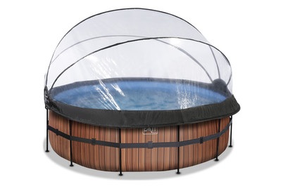 Exit Frame Pool ø427x122cm, Holzoptik