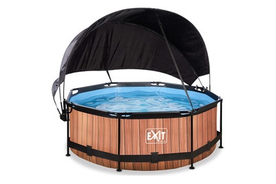 Exit Frame Pool ø244x76cm, Holzoptik