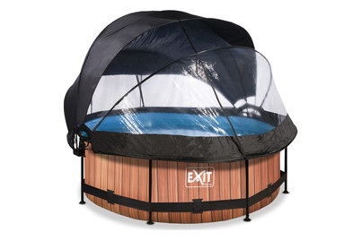 Exit Frame Pool ø244x76cm, Holzoptik