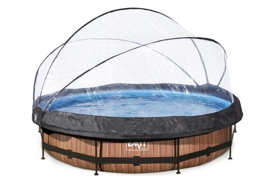 Exit Frame Pool ø360x76cm Holzoptik