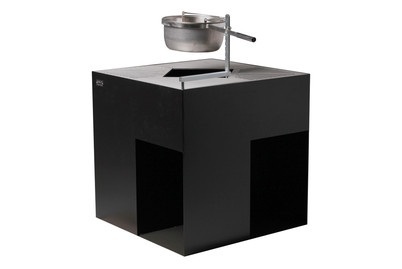 Feuerstelle Quadro Nero Stahl schwarz