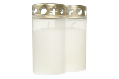 DUO-PACK GRABKERZEN WEISS