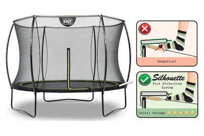 Exit Trampolin Silhouette 244 cm und Sicherheitsnetz (schwarz)