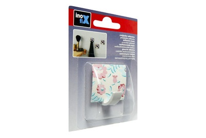 Klebehaken weiss mit Blumen Inofix