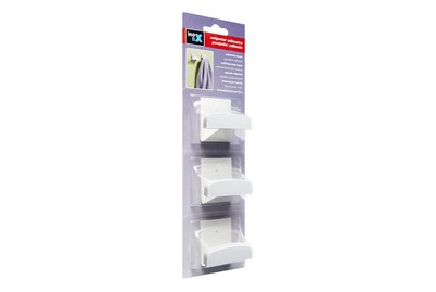Klebehaken Quadrat. weiss 3st Inofix