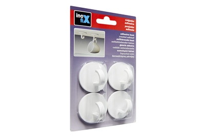 Klebehaken F. Tassen weiss 4st Inofix