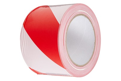 Absperrband - Rot/ Weiss - 75Mm X 100M