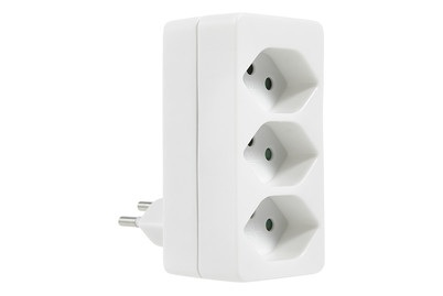 Schoenenberger 594.ws Abzweigstecker 2Xtyp 13 Whiet - (Weiss)