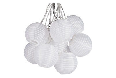 Solarlichterkette Lampion weiss