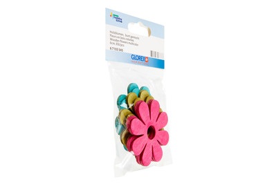 Glorex Blumen Holz bunt gemischt 6 cm