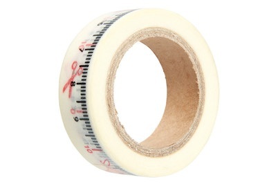 Washi-Tape mit Meterband weiss