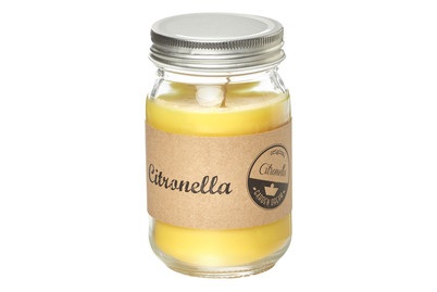 kerze im Glass Citronella Jar gelb