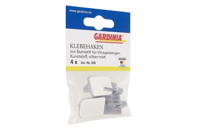 GARDINIA Klebehaken für Vitragestange