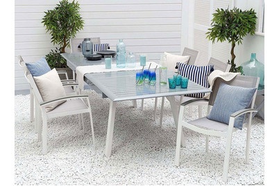 Beliani Gartenstuhl grau 2er Set PERETA