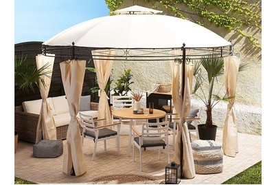 Beliani Pavillon Stahl beige ? 368 cm Safara
