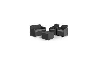 Keter - 4er Lounge ROSALIE - graphitgrau - recyceltes Polypropylen (PP)
