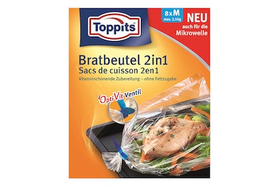 Toppits Bratbeutel 2 in 1 M 8 St?ck