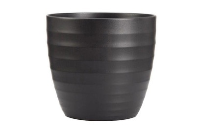 Übertopf Rille Ø16 cm anthrazit
