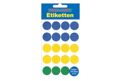 Etiketten farbig rund 18mm