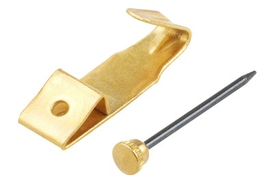 Wandhaken mit Nadel vermessingt 1 Loch