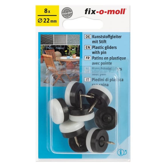 Kunststoffgleiter mit Stift 22mm