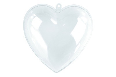 Plastik-Herz, 2tlg., 10 cm, kristall