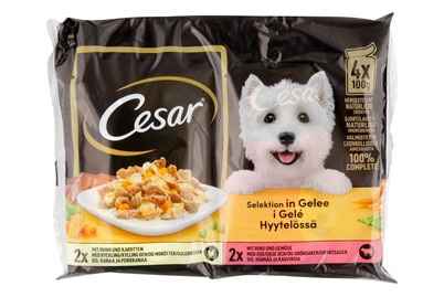 Cesar Hundefutter Selektion in Gelee 4x100g
