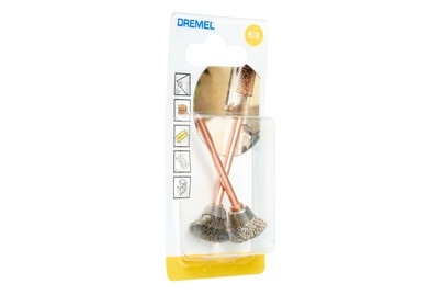 Edelstahlbürste, Pinselform - Durchmesser 13mm, 2er Pack