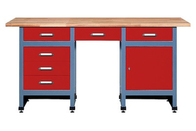 Werkbank rot 6 Schubladen