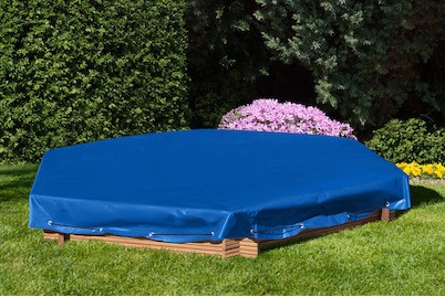 Sandkastenabdeckung für 6-eck Sandkasten, kunststoff blau