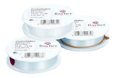 Perlonfaden,weiß,im Karton,Rolle 100 m,0