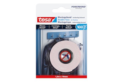 tesa 77744-00000-00 Montageband tesa® POWERBOND Weiß (L x B) 1500 mm x 19 mm 1 Rolle(n)