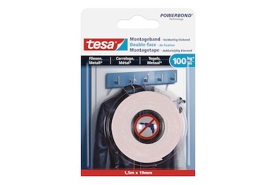 tesa 77746-00000-00 Montageband tesa® POWERBOND Weiß (L x B) 1500 mm x 19 mm 1 Rolle(n)