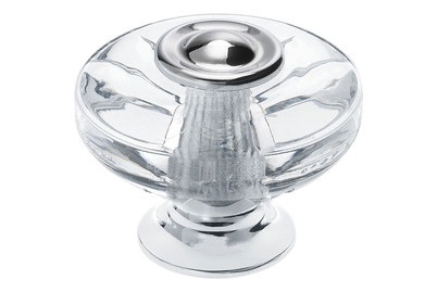 SIRO Möbelknopf H119 Kunststoff Glaseffekt klar/Chrom Ø 38 mm