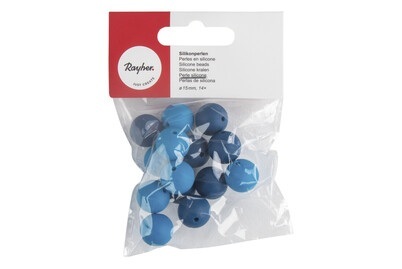 Silikonperlen, 15mm ø, SB-Btl 14Stück