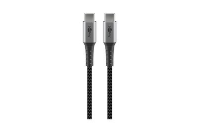 USB-C > USB-C Textilkabel mit Metallsteckern