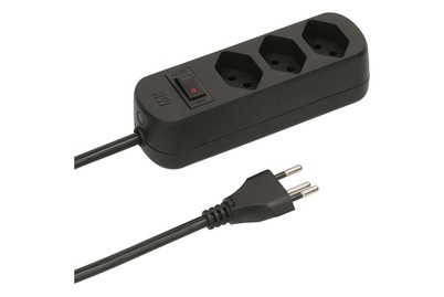 Max Hauri AG 160242 Steckdosenleiste mit Schalter 1 Stück Schwarz CH-Stecker 1 St.