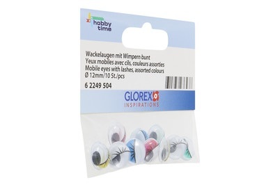 GLOREX Wackelaugen mit Wimpern 10 Stk.
