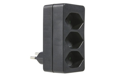 Schoenenberger 594.sz Abzweigstecker 2Xtyp 13 Black - (Schwarz)