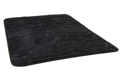 Badmatte Schaum Kiesel Schwarz 50X80 CM