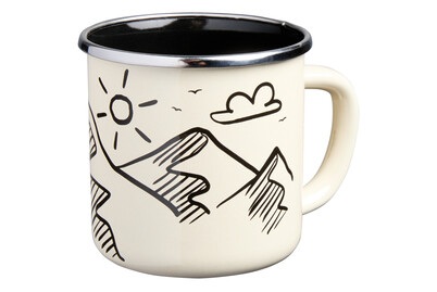 Tee- und Kaffee - Mug Ivory bedruckt, Emaille, 4 dl, Ø 9 cm, assortiert