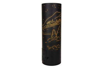 Nouvel - Feuersäule Fiamma Nero Montagna - schwarz - Edelstahl - 40/40/120 cm