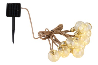 Solar-Lichterkette Kunststoff amber 50xLED