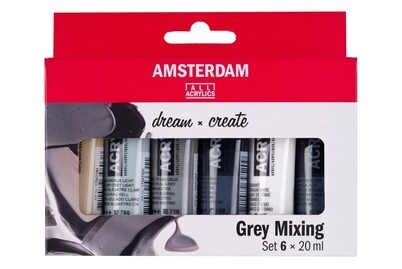 Amsterdam Standard Series Acrylfarben-Mischset Grau | 6 x 20 ml