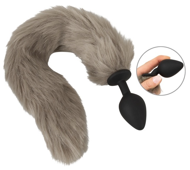 Analplug ?fluffy tail? mit langem Kunstfell-Schweif