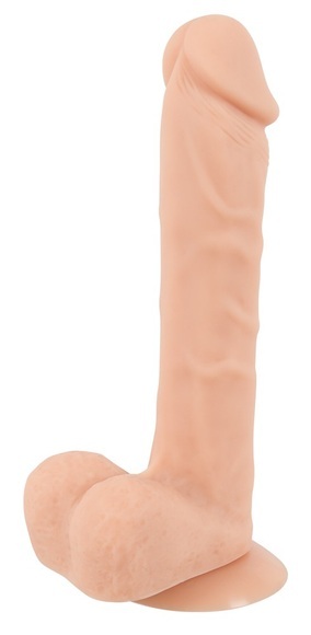 Naturdildo mit Hoden und Saugfuß