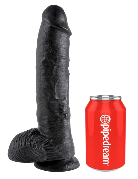 10 Inch Cock - With Balls - Black