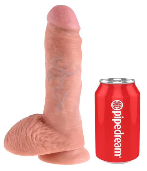 Dildo „King Cock 8 Zoll Balls“, 21 cm, mit Hoden
