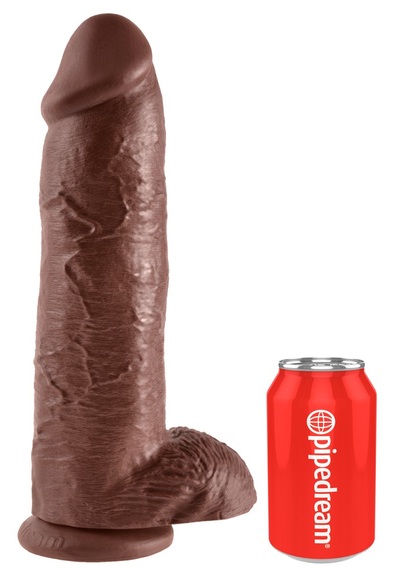 12 Inch Cock - With Balls - Brown
