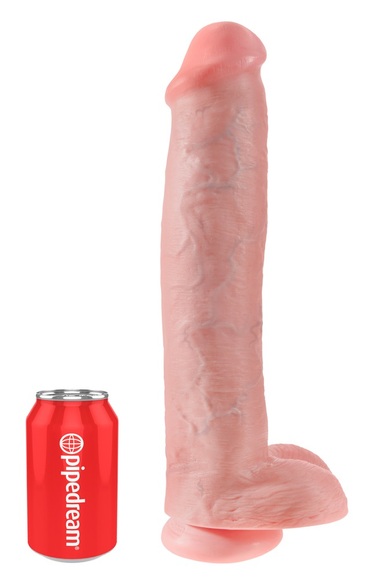 15 Inch Cock with Balls - Flesh